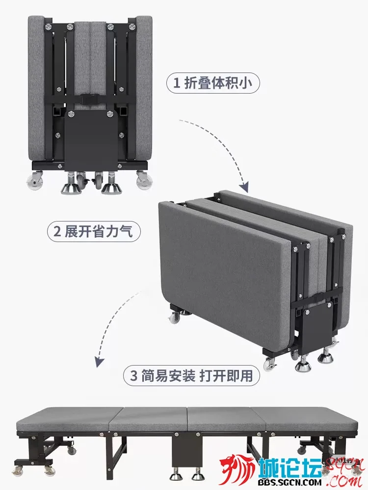 可折叠单人床 $50 送床垫 兀兰自取